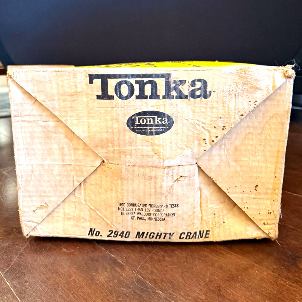 Tonka Mighty Crane No. 2940 Yellow Diecast Truck with Original Box