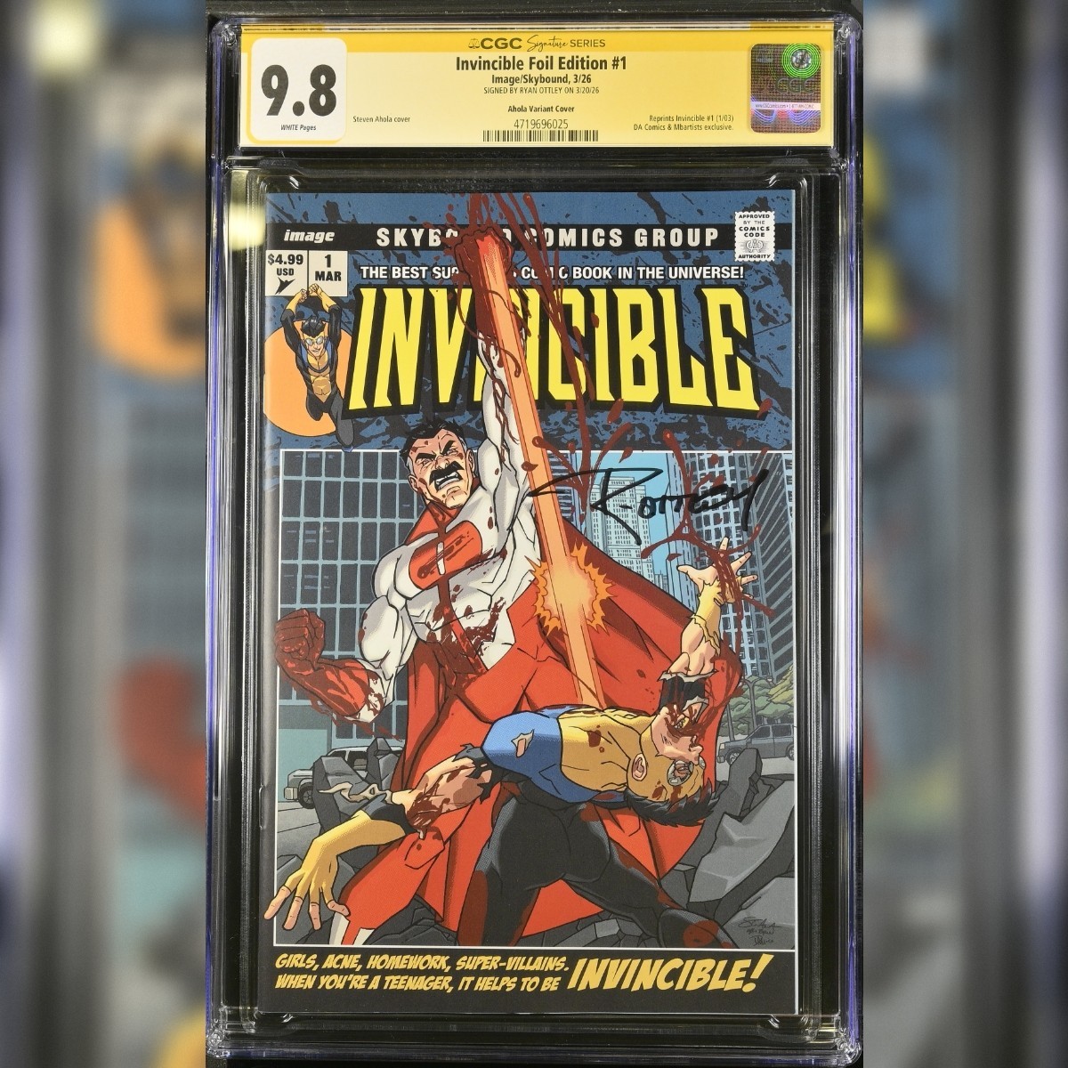 Invincible #1 | CGC SS 9.8 | Facsimile Edition | Signed Ryan Ottley
