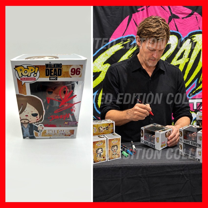 NORMAN REEDUS SIGNED Daryl Dixon Funko POP #96 - The Walking Dead - COA & PIC