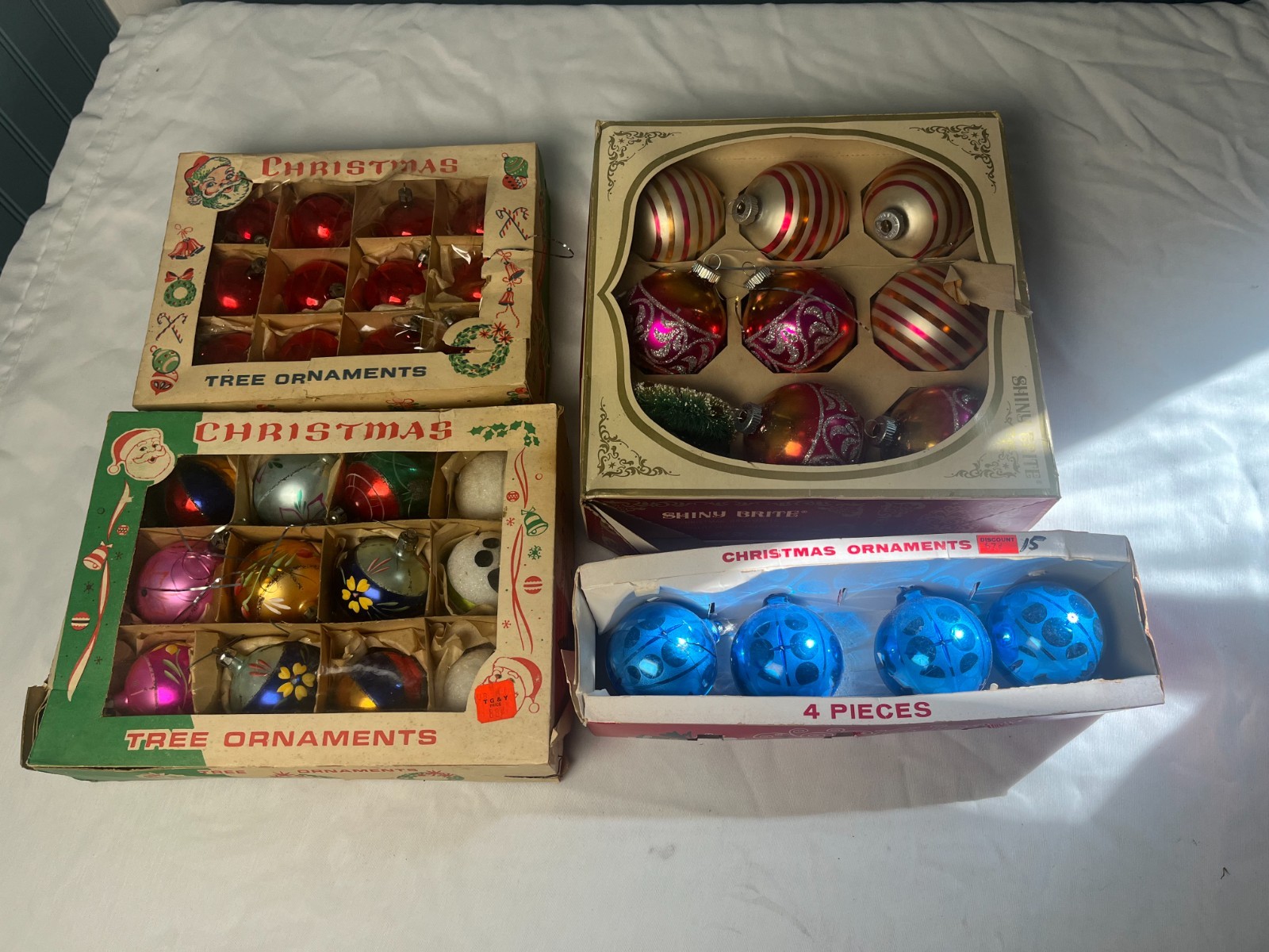 39 Vintage Fantasia Brand Poland  Shiny Brite Glass Christmas Tree Ornaments