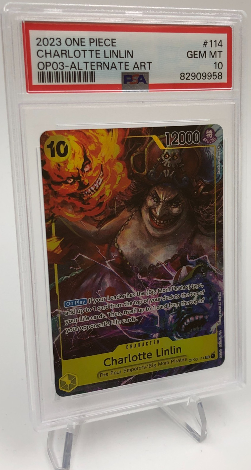 2023 ONE PIECE Card CHARLOTTE LINLIN #OP03-114 ALTERNATE ART  PSA GEM MINT 10