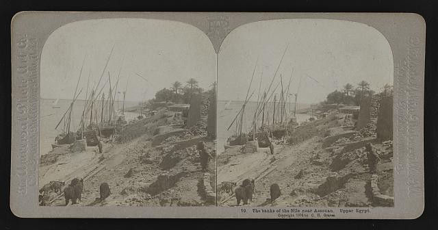 Photo:The banks of the Nile near Assouan, Upper Egypt