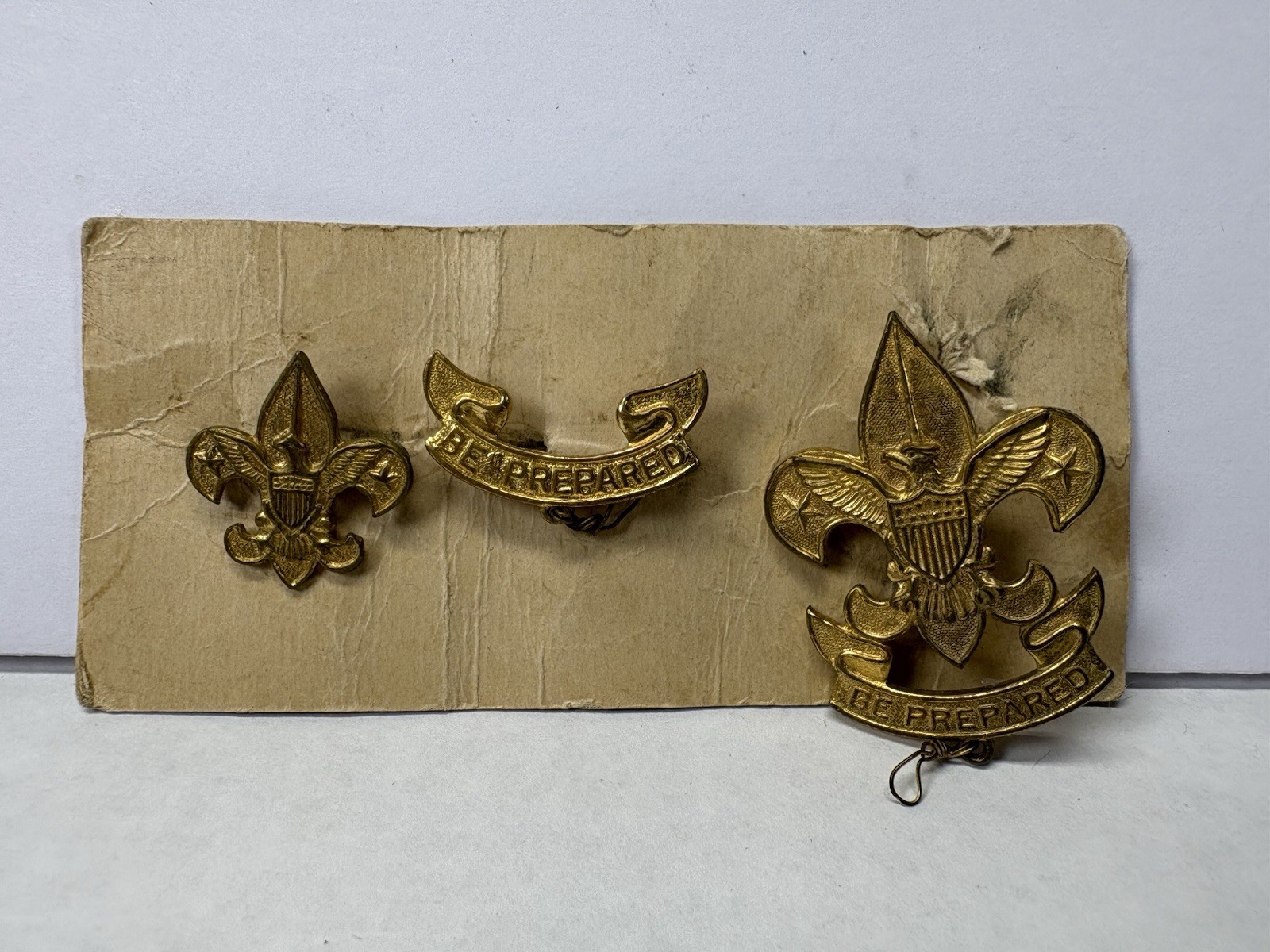 3 Vtg Boy Scouts First Class Rank Badge Pin Small BSA Lapel Pin “Be Prepared”