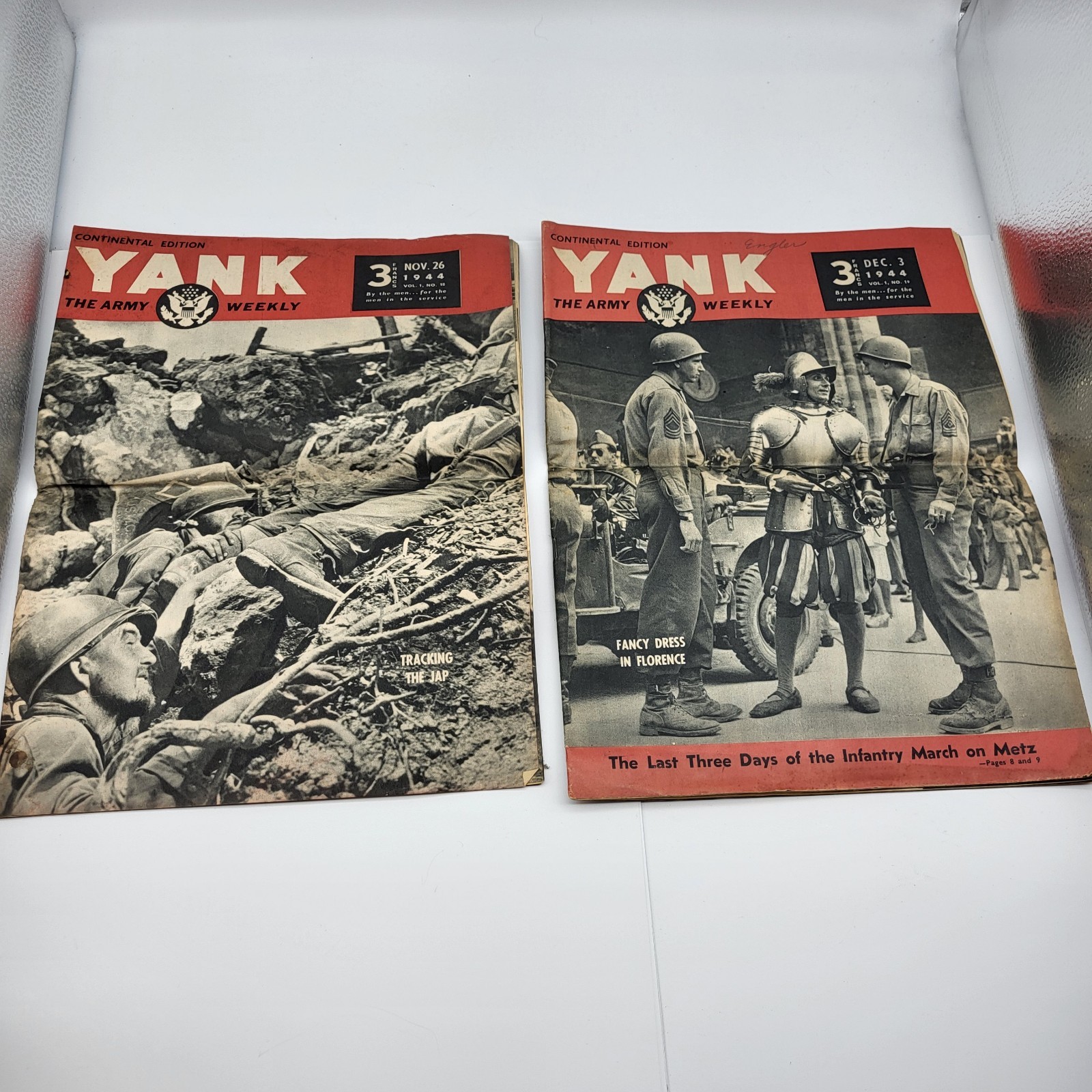 Yank Magazine 1944 Nov & Dec WWII military ephemera folded