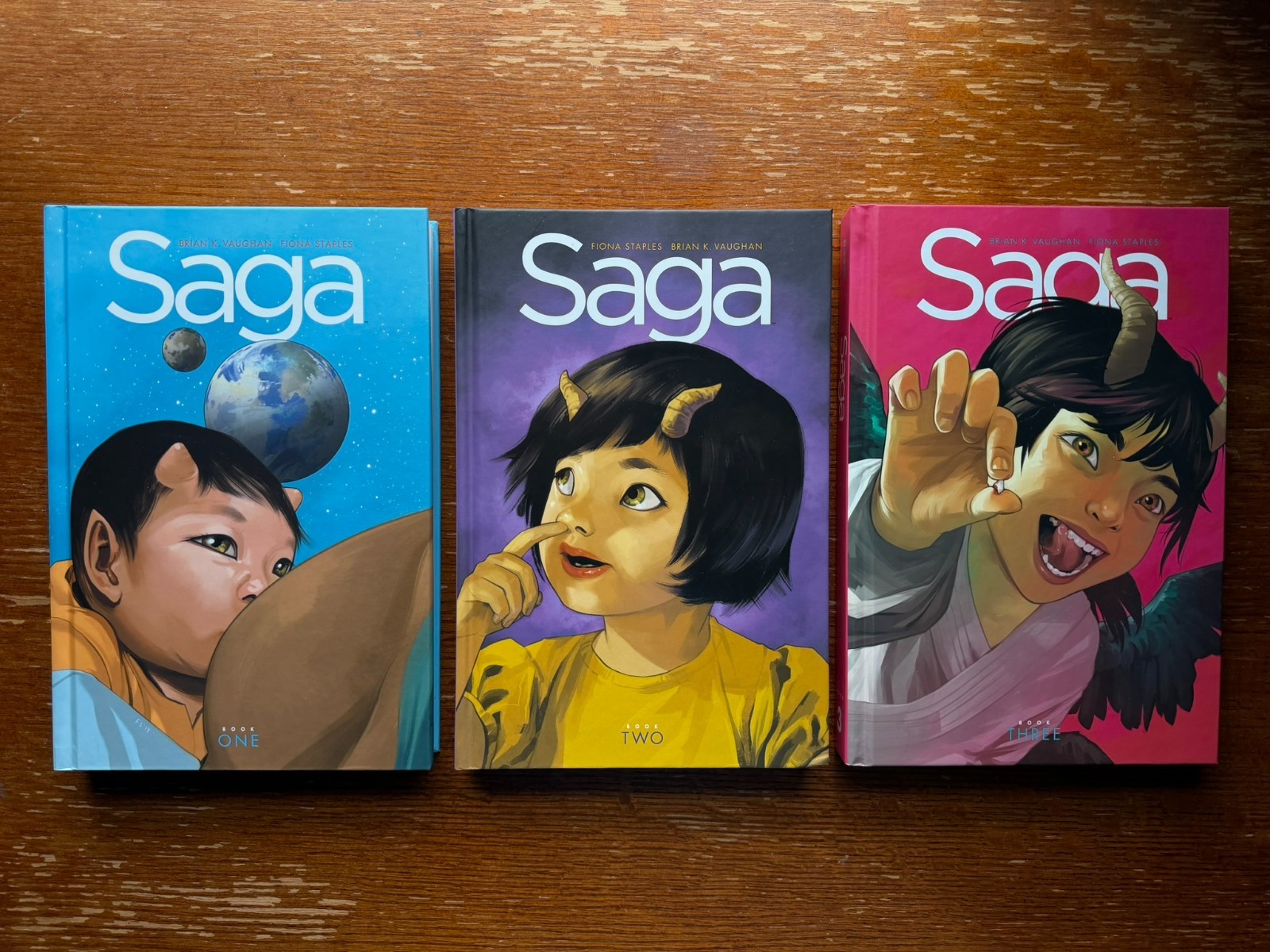 Saga Deluxe Edition HC Books 1-3 - signed by Brian K Vaughan