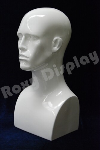 2PCS Male Fiberglass Mannequin Head Bust Wig Hat Jewelry Display #PS-EraW-PS X2