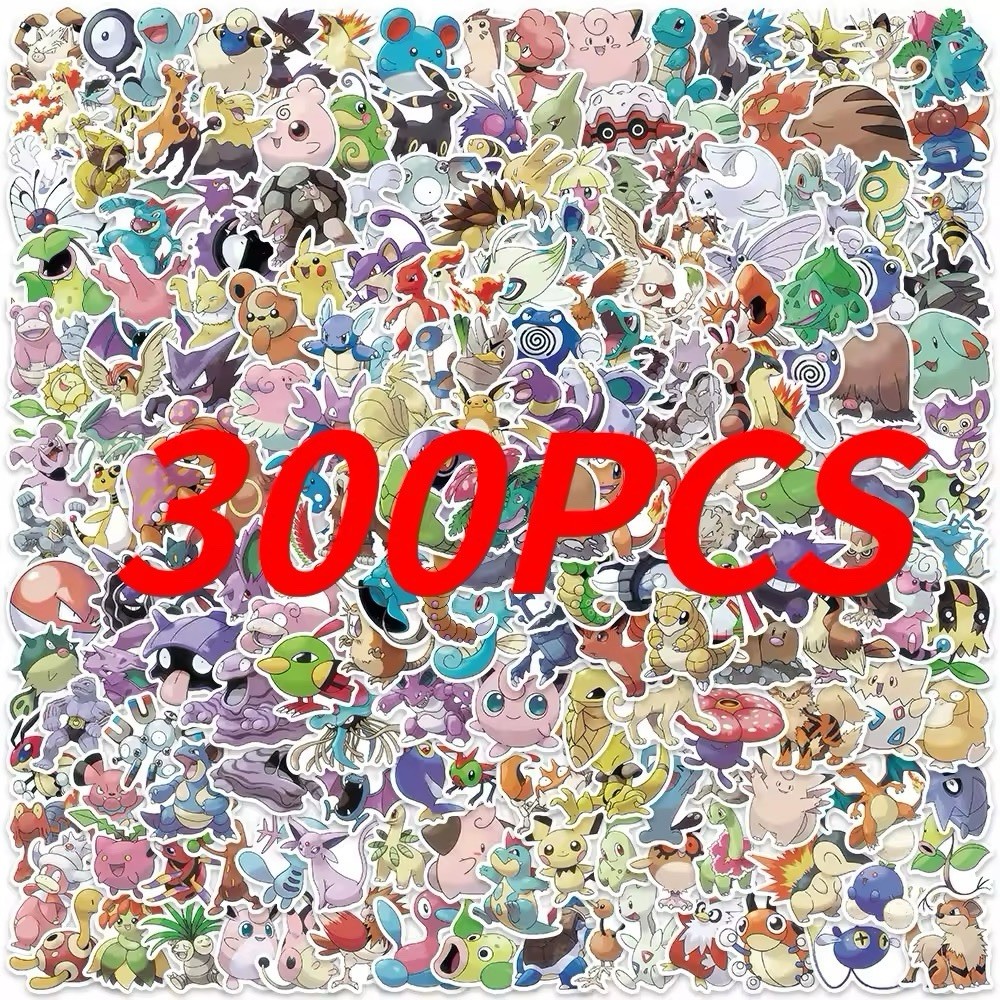 Pokemon x300 Sticker Lot - Big Party Pack (2 Inch Size) Random Pokemon x300 Sticker Lot - Big Party Pack (2 Inch Size) Random