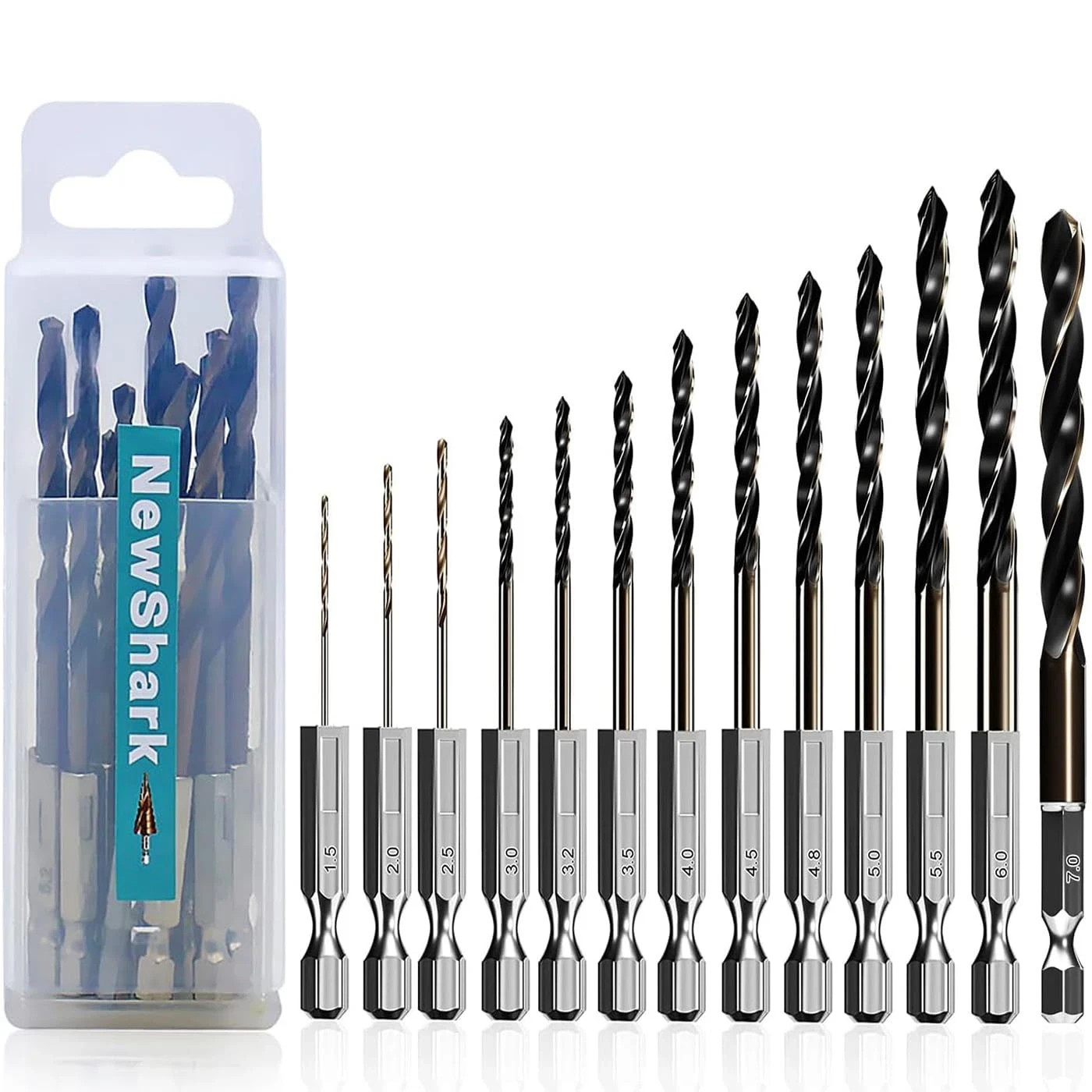 Hex Shank Cobalt Metric Drill Bit Set 15 PCS (1.5mm-8mm), Quick Change High Spee Hex Shank Cobalt Metric Drill Bit Set 15 PCS (1.5mm-8mm), Quick Change High Spee