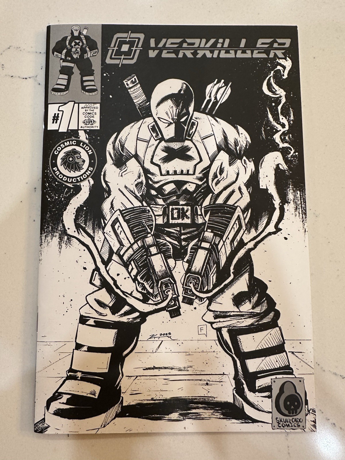 Overkiller #1 Black & White Variant - Kevin Tran