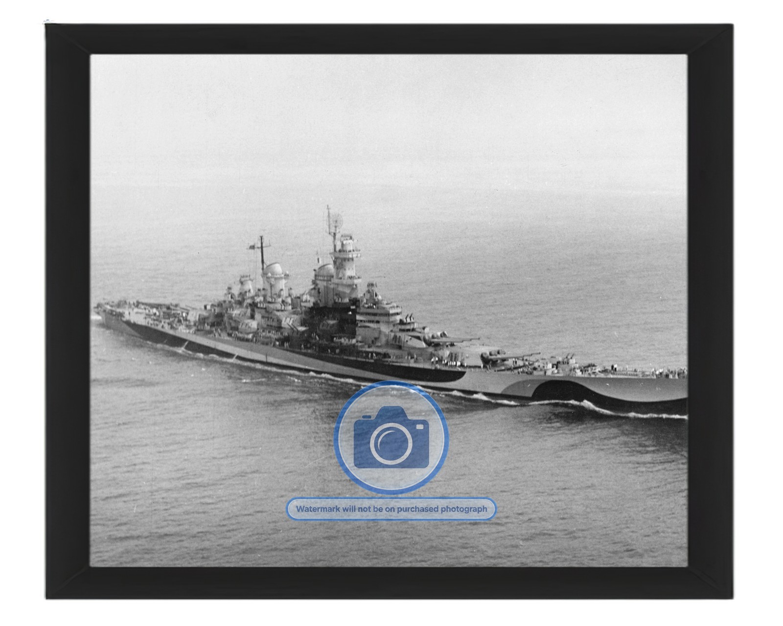 USS MISSOURI BATTLESHIP CHESAPEAKE BAY WWII 1944 8X10 FRAMED PHOTO