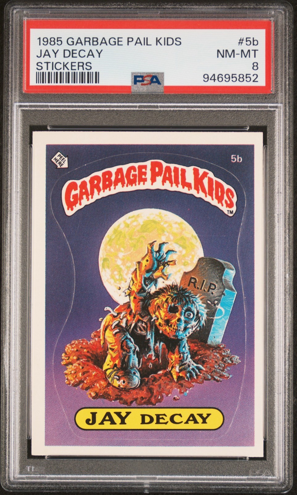1985 Topps OS1 Garbage Pail Kids 1st Series 1 JAY DECAY 5b Matte Card PSA 8 NM-M