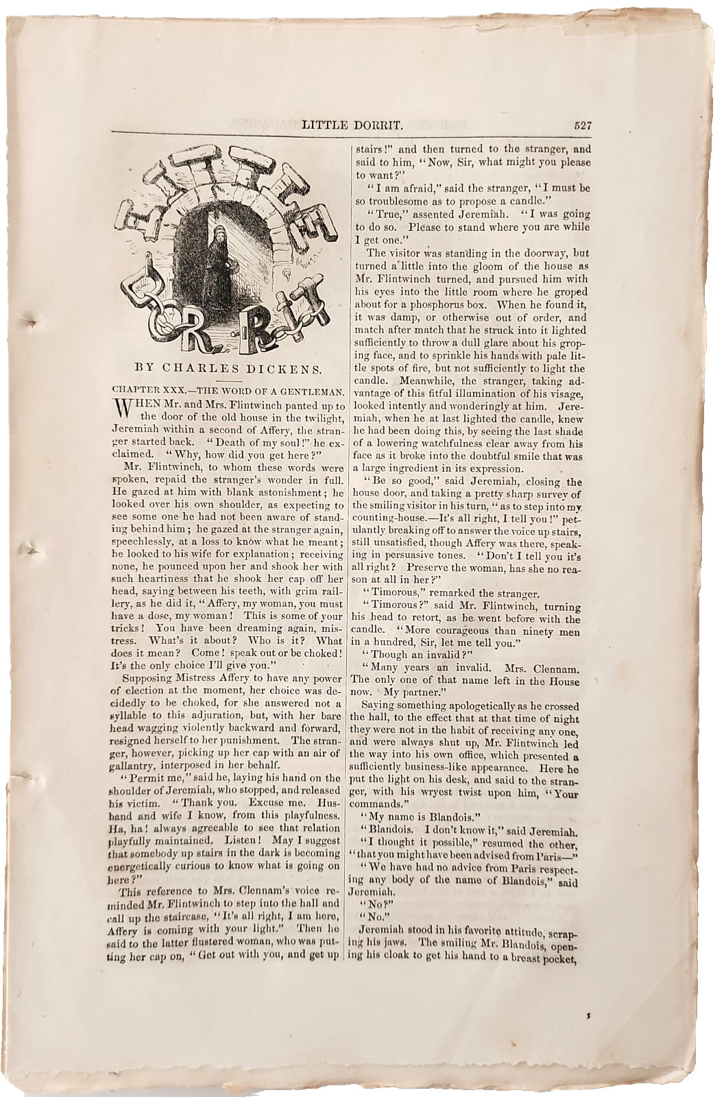 1856 Little Dorrit Dickens Harper Magazine Serial Chapter 30 Complete Victorian