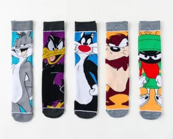 5 Brand New Looney Tunes Socks Bugs Daffy Taz Sylvester Marvin Crew Set 5 Brand New Looney Tunes Socks Bugs Daffy Taz Sylvester Marvin Crew Set