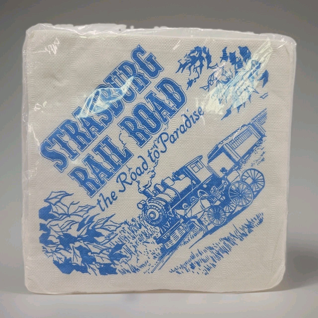 25 Vtg Cocktail Napkins Strasburg Rail Road Route 741 Strasburg Pennsylvania NOS