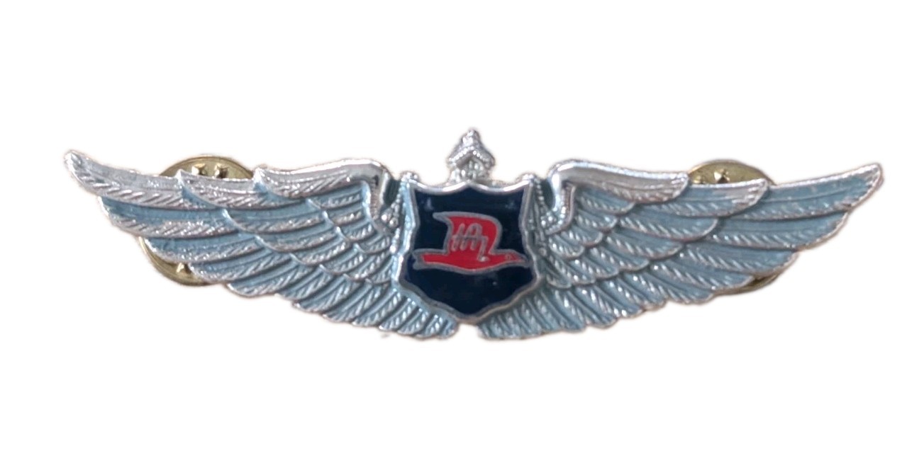 Rare Hawaiian Airlines Pilot Silver Tone Enamel Wings Pin 2 7/8\ Rare Hawaiian Airlines Pilot Silver Tone Enamel Wings Pin 2 7/8\