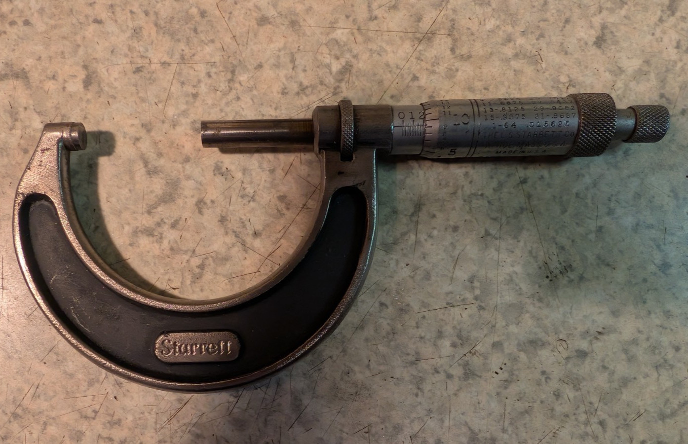 VINTAGE STARRETT No. 436 1-2 Inch Outside Micrometer