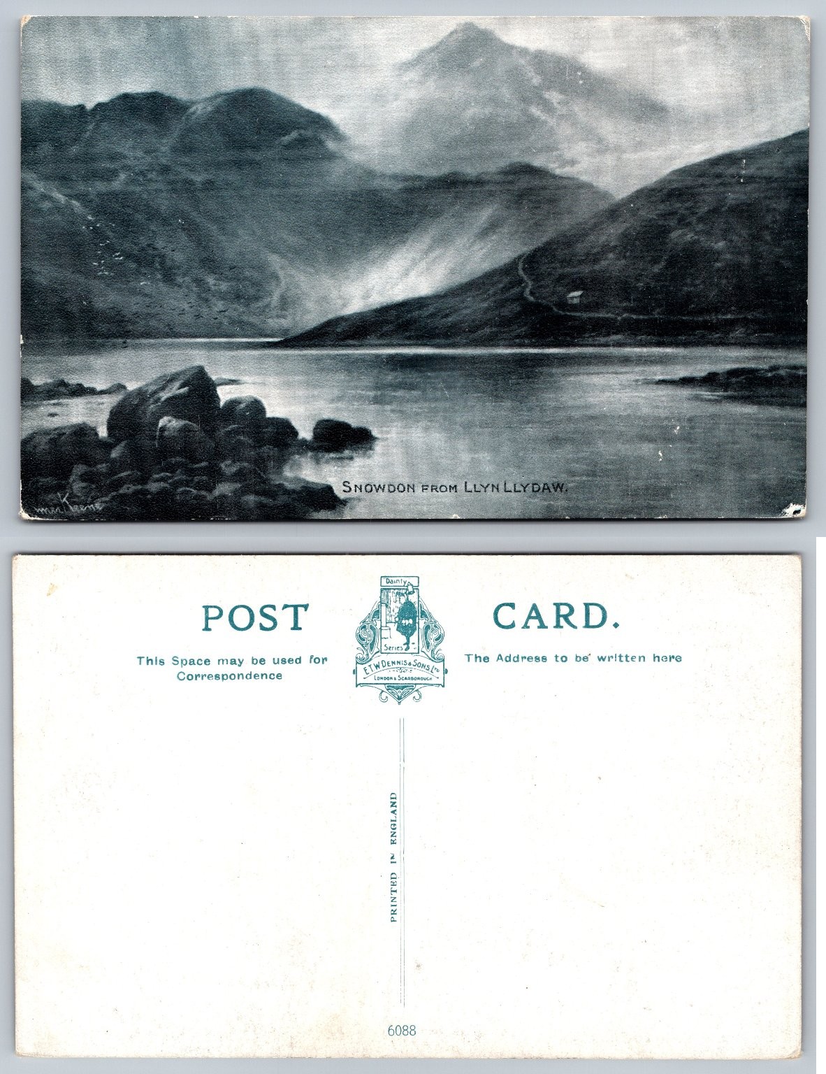 Vintage Snowdon Llyn Llydaw Postcard W.M. Llewellyn Dainty Series Wales UK Vintage Snowdon Llyn Llydaw Postcard W.M. Llewellyn Dainty Series Wales UK