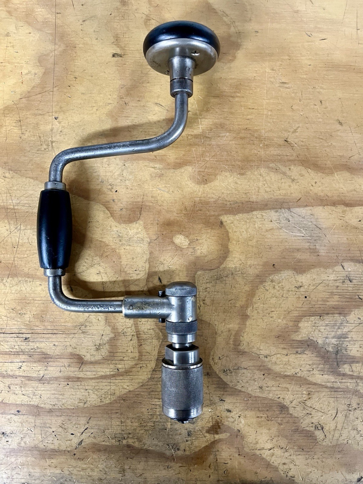Vintage Stanley Yankee Bell Systems #2101A 10” Bit Brace Hand Drill, Shop Ready