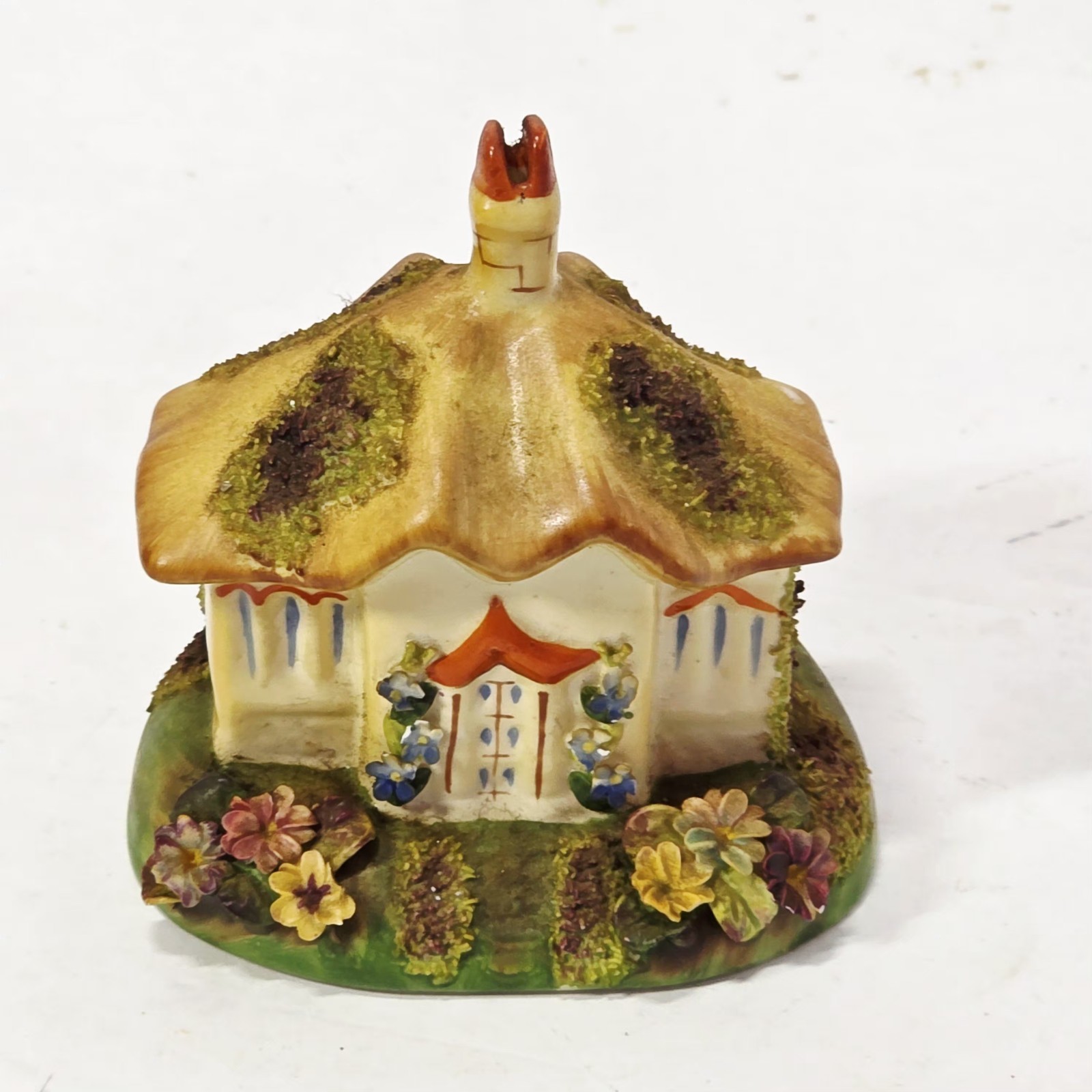 Antique Staffordshire Pastille Burner Mini Cottage Denton Fine China England 
