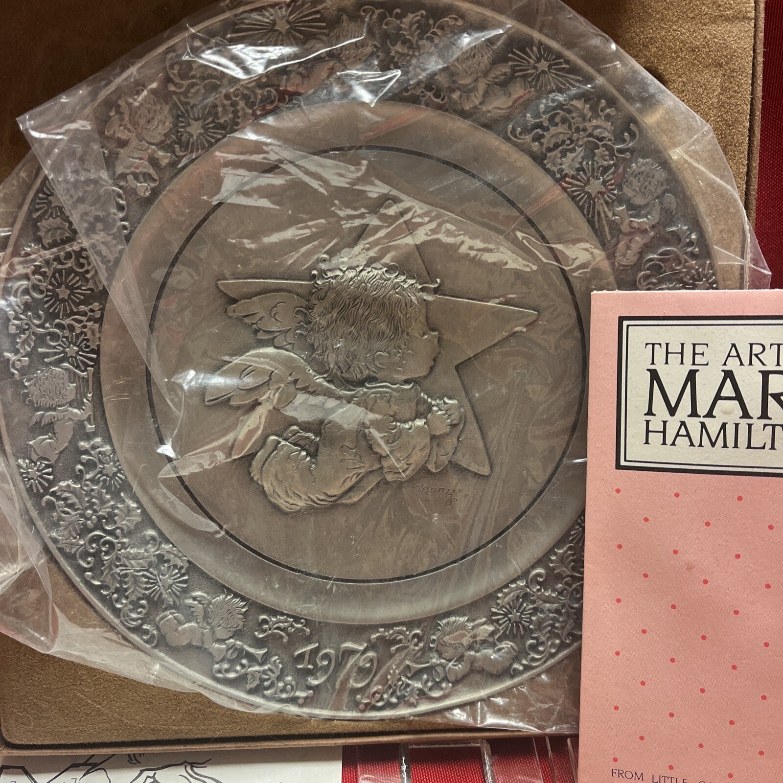 Hallmark Pewter Plate, Little Gallery 1979 “The Little Angel” Never Used,