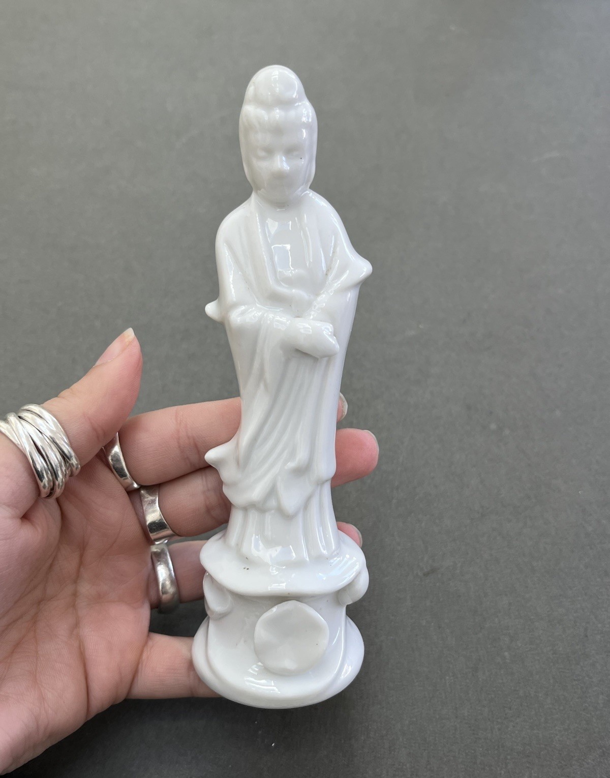 Vintage Napcoware Japanese Blanc De Chine Kwan Yin Guan Figurine