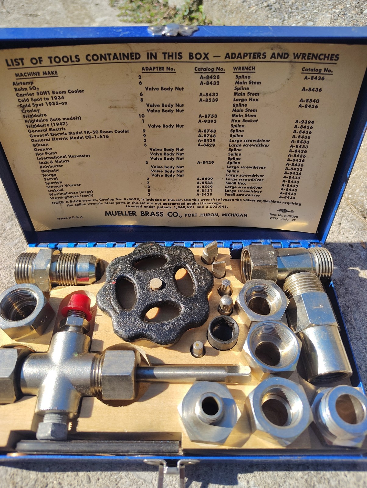 Vintage 1953 Mueller Brass Co Streamline Refrigeration Valve Kit Complete GE...
