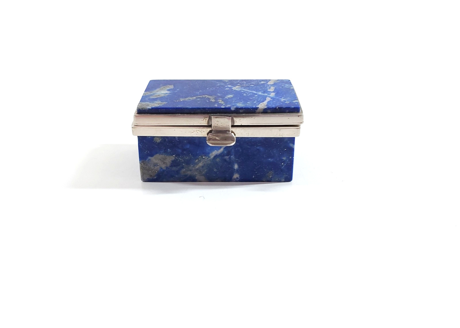 Vintage Morita Gil Chile Signed Lapis Lazuli Vanity Trinket Pill Ring Box