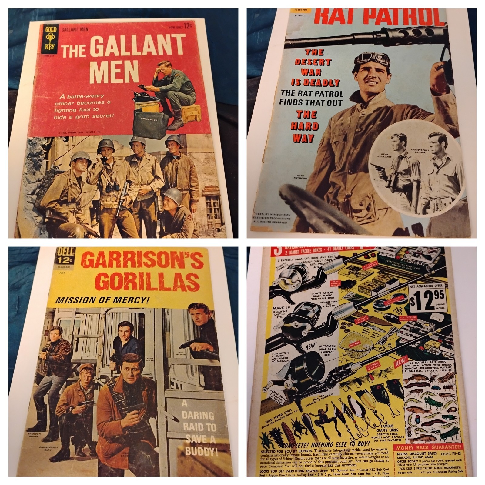Gallant Men 1 - Rat Patrol 4 - Garrison's Gorillas 3 Dell Gold Key 1960s War Lot