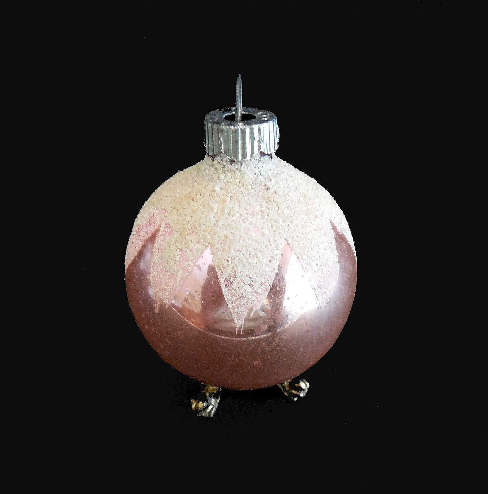 Vintage Shiny Brite Pink Snowcap Glass Ornament 8 Cent Cap 1950s Mid Century 2 Vintage Shiny Brite Pink Snowcap Glass Ornament 8 Cent Cap 1950s Mid Century 2