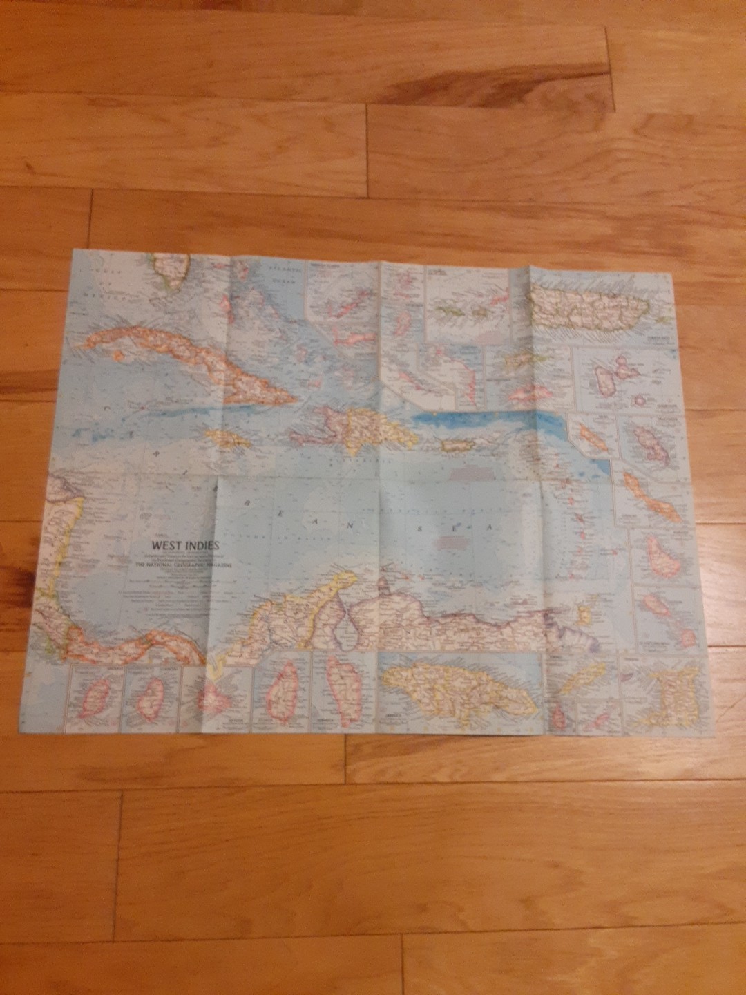 1962 Vintage Map - West Indies – National Geographic, EX 19\