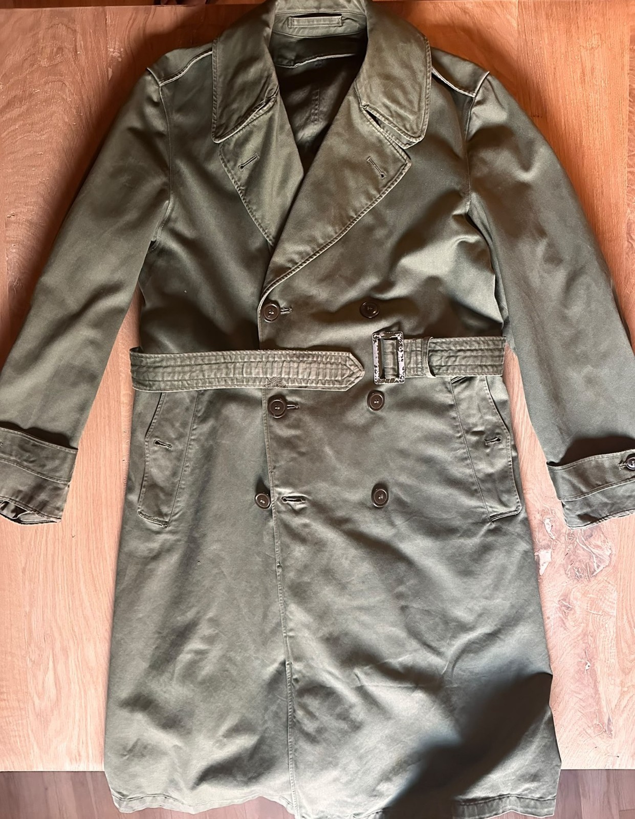 Vintage 1951 US Army M-1950A Trench Coat Overcoat Wool Liner Belt Fits IT 50/52