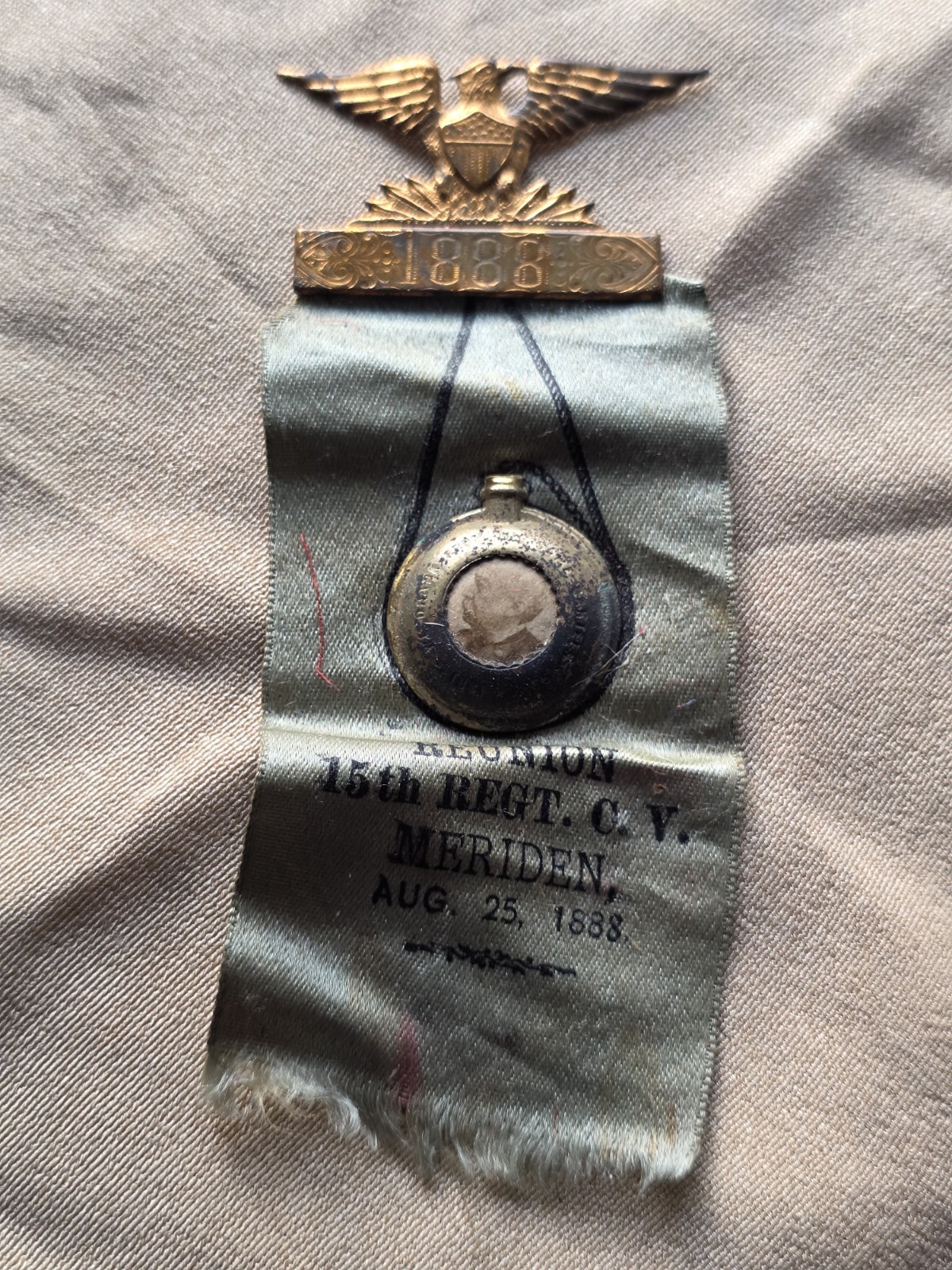 rare 1888 reunion badge for the 15th Regiment Connecticut Volunteer Infantry rare 1888 reunion badge for the 15th Regiment Connecticut Volunteer Infantry