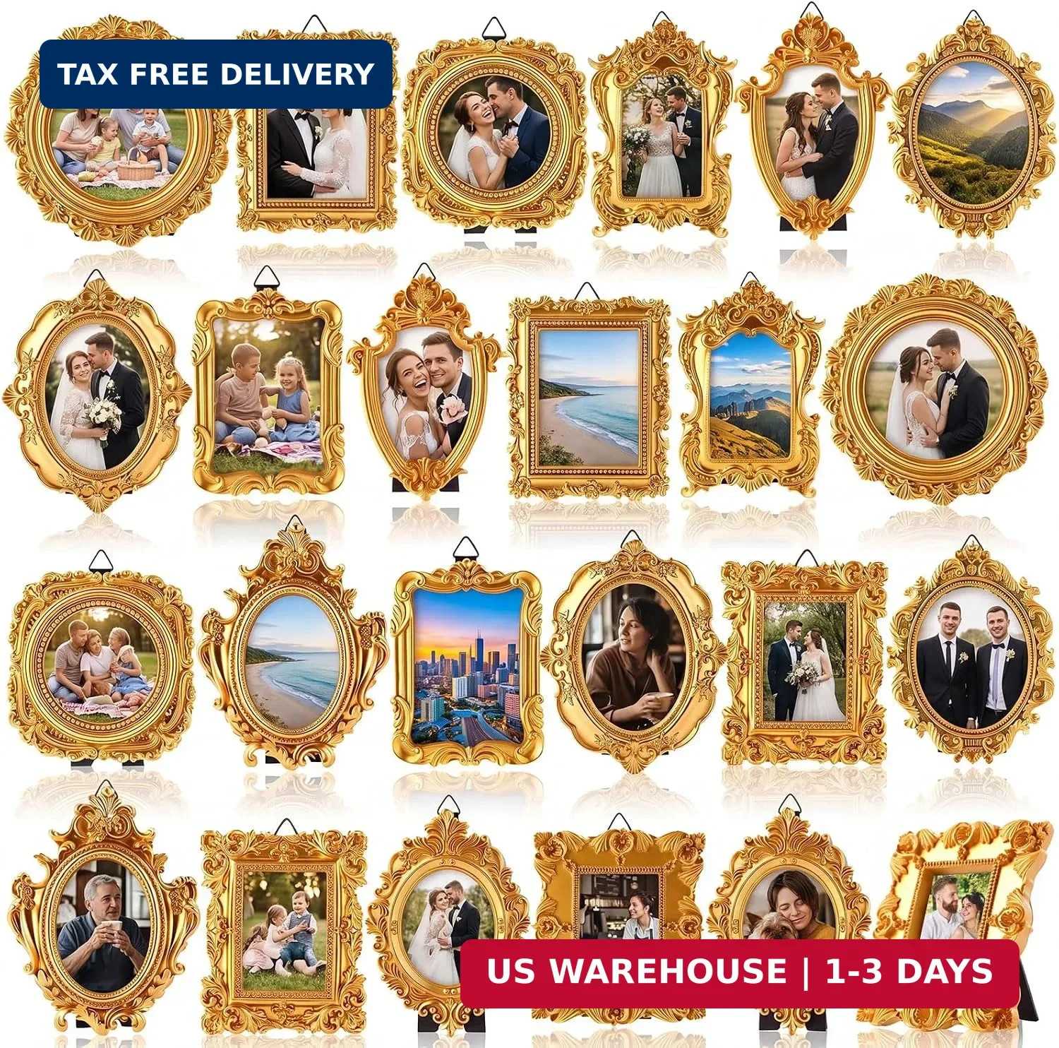24 Pcs Mini Vintage Gold Picture Frames Small Resin Frame Bulk 24 Pcs Mini Vintage Gold Picture Frames Small Resin Frame Bulk