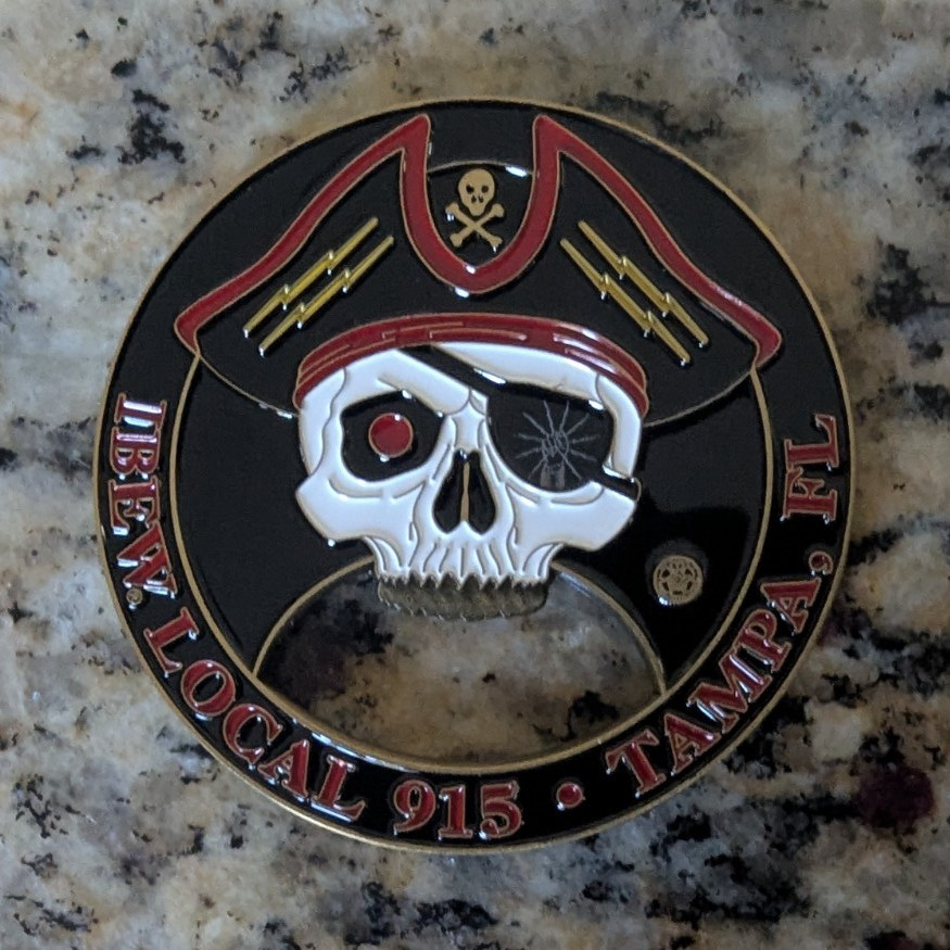 IBEW Local 915 Pirate bottle opener coin