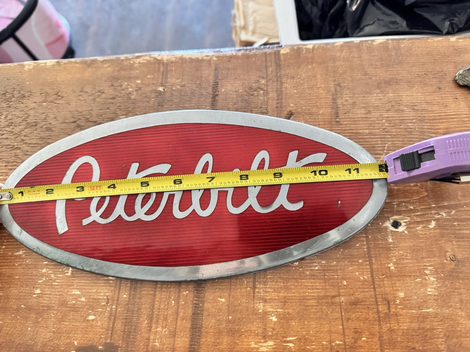 Vintage PETERBILT Semi Truck Lg 12 inch Emblem Badge Ornament Nameplate Logo 12” Vintage PETERBILT Semi Truck Lg 12 inch Emblem Badge Ornament Nameplate Logo 12”
