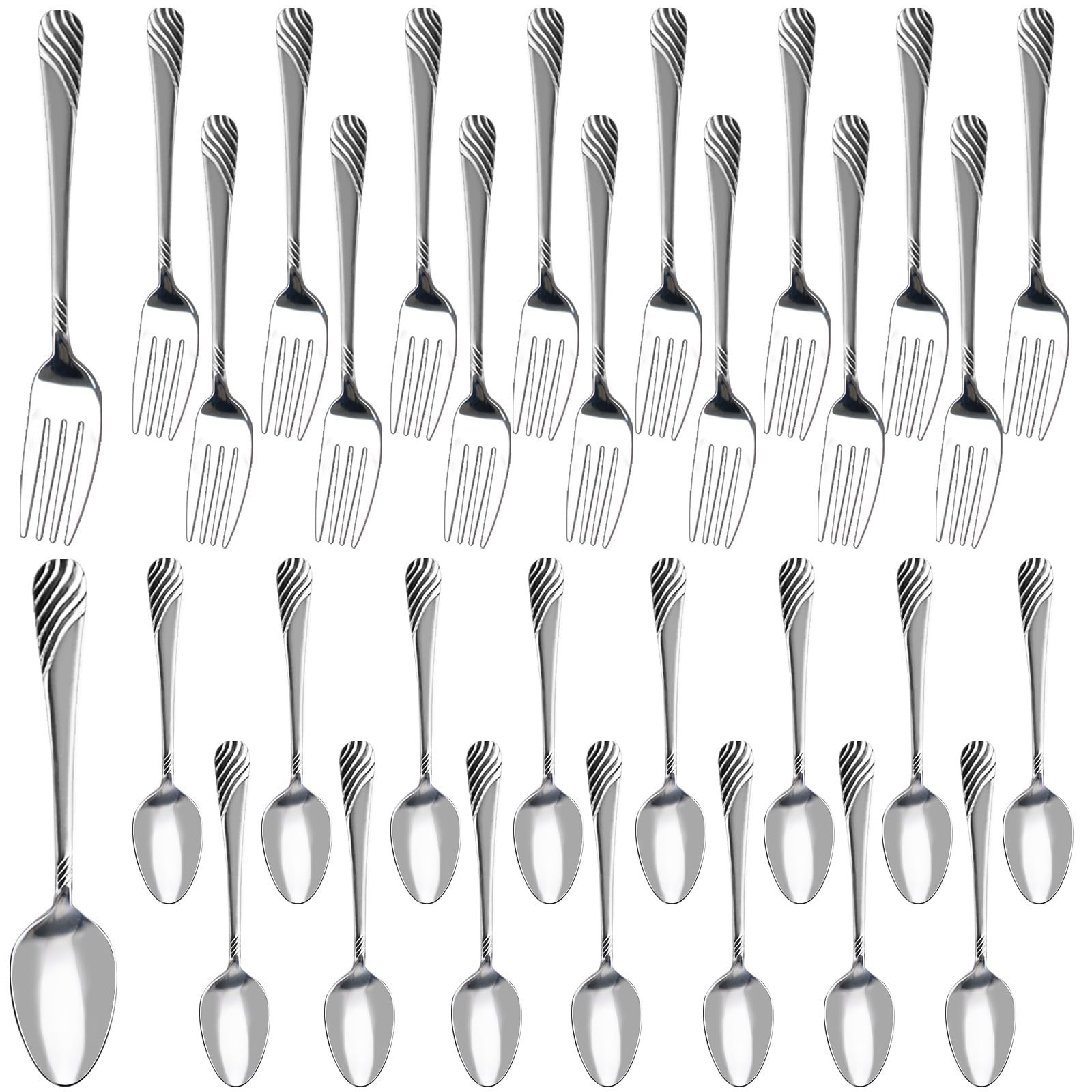 300 Pcs Forks and Spoons Silverware Set 7.1 Inch 150 Forks 150 Spoons Stainle...