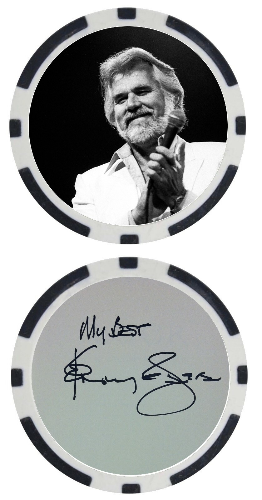 KENNY ROGERS - COUNTRY STAR - POKER CHIP - ***SIGNED/AUTO*** KENNY ROGERS - COUNTRY STAR - POKER CHIP - ***SIGNED/AUTO***