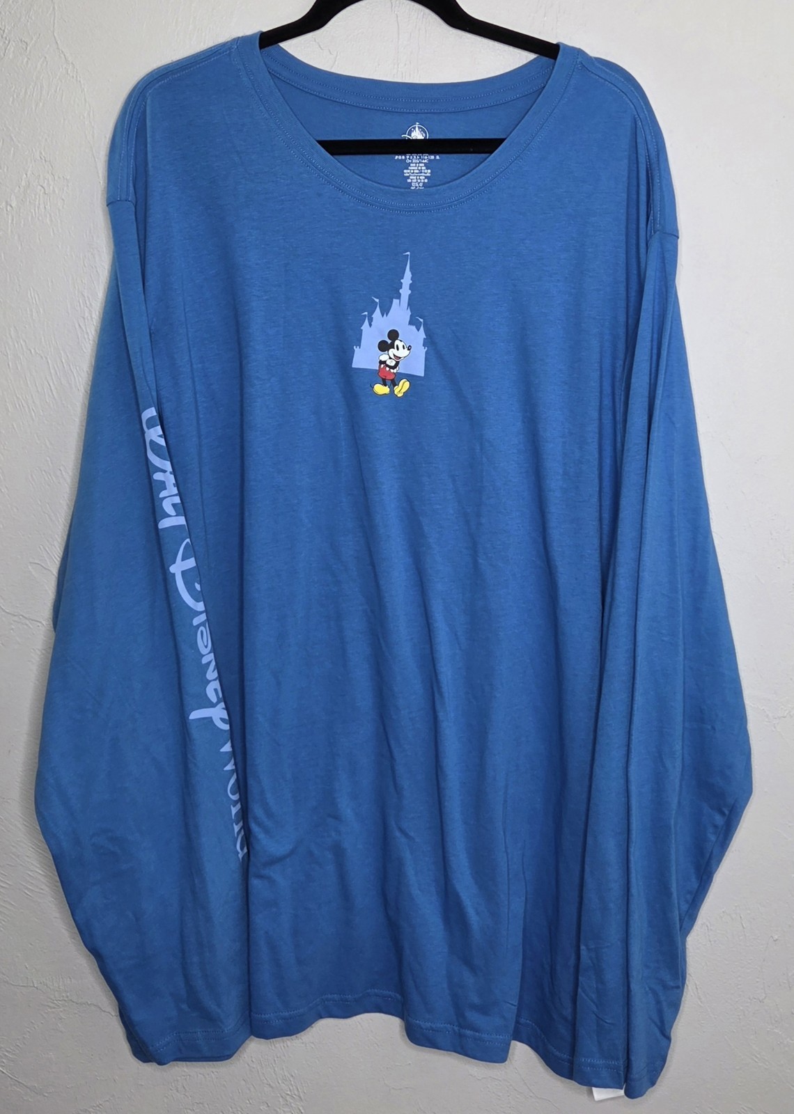*NEW Disney Park Walt Disney World Blue Long Sleeve Mickey Mouse Castle Shirt 3X *NEW Disney Park Walt Disney World Blue Long Sleeve Mickey Mouse Castle Shirt 3X