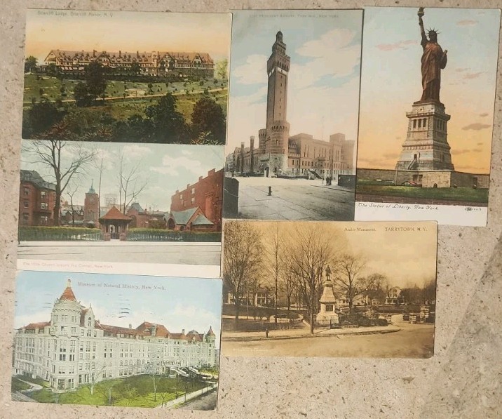 Lot Of 6 New York City Antique Postcard c. 1907-17 Posted/unposted