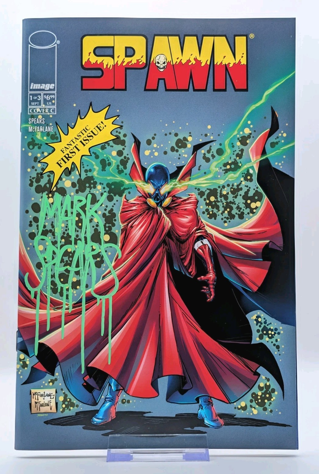 SPAWN 77 #1 TODD McFARLANE EXCLUSIVE COVER C- SIGNED BY MARK SPEARS GREEN DRIP SPAWN 77 #1 TODD McFARLANE EXCLUSIVE COVER C- SIGNED BY MARK SPEARS GREEN DRIP