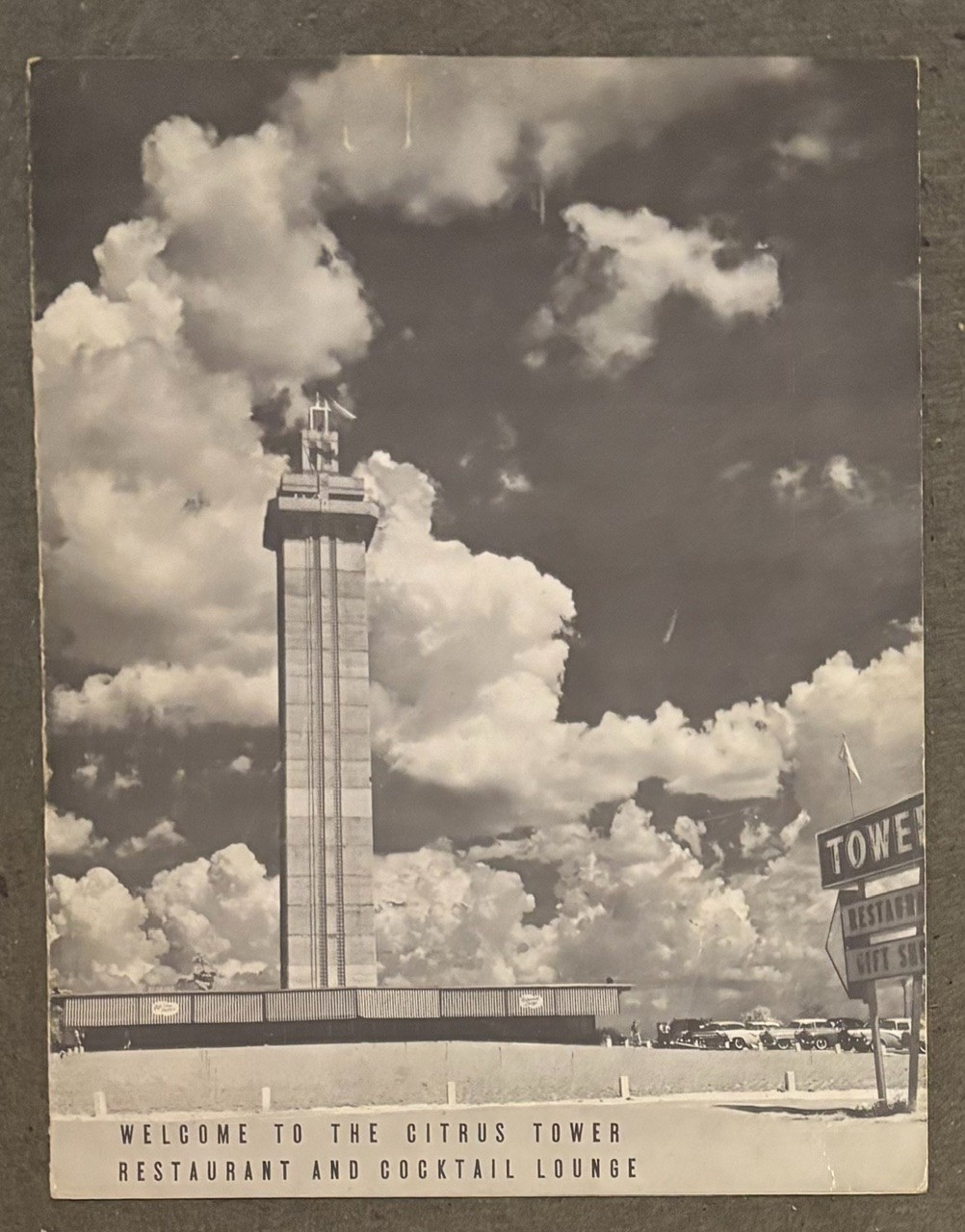 Vintage 1963 Clermont Florida Citrus Tower Restaurant Menu