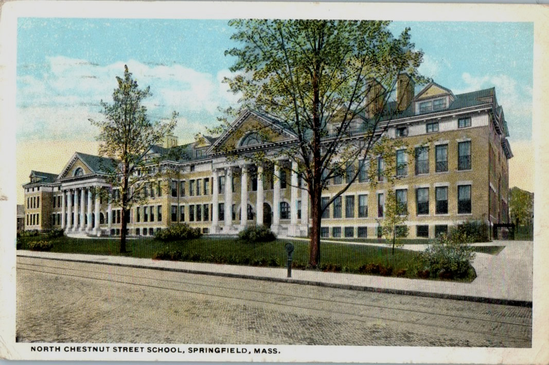 Vintage Postcard 1920 N. Chestnut Street School, Springfield, Massachusetts (MA) Vintage Postcard 1920 N. Chestnut Street School, Springfield, Massachusetts (MA)