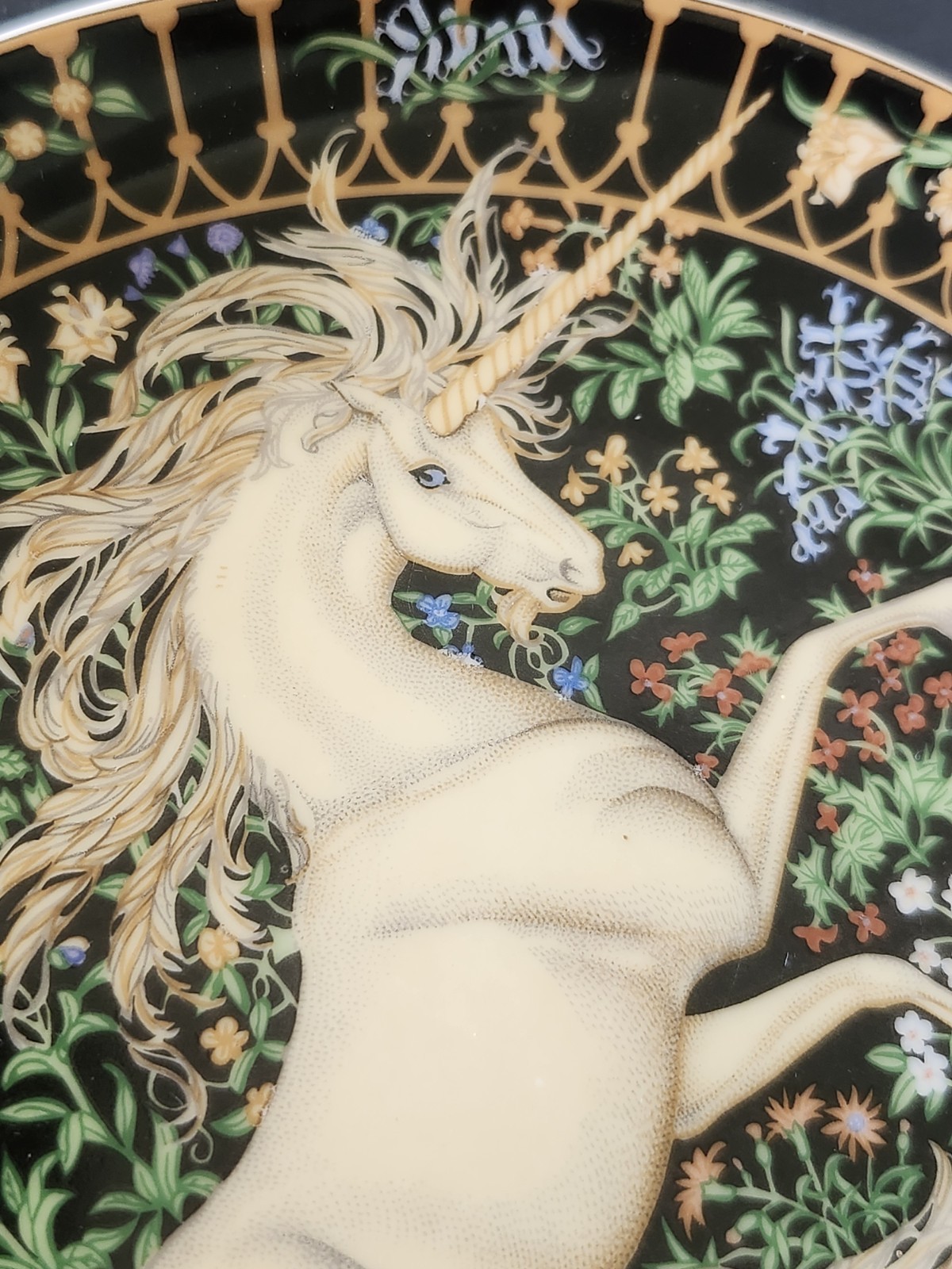 Vintage 1982 Hutschenreuther Germany Collector Plates: Unicorn & Pegasus Horses 