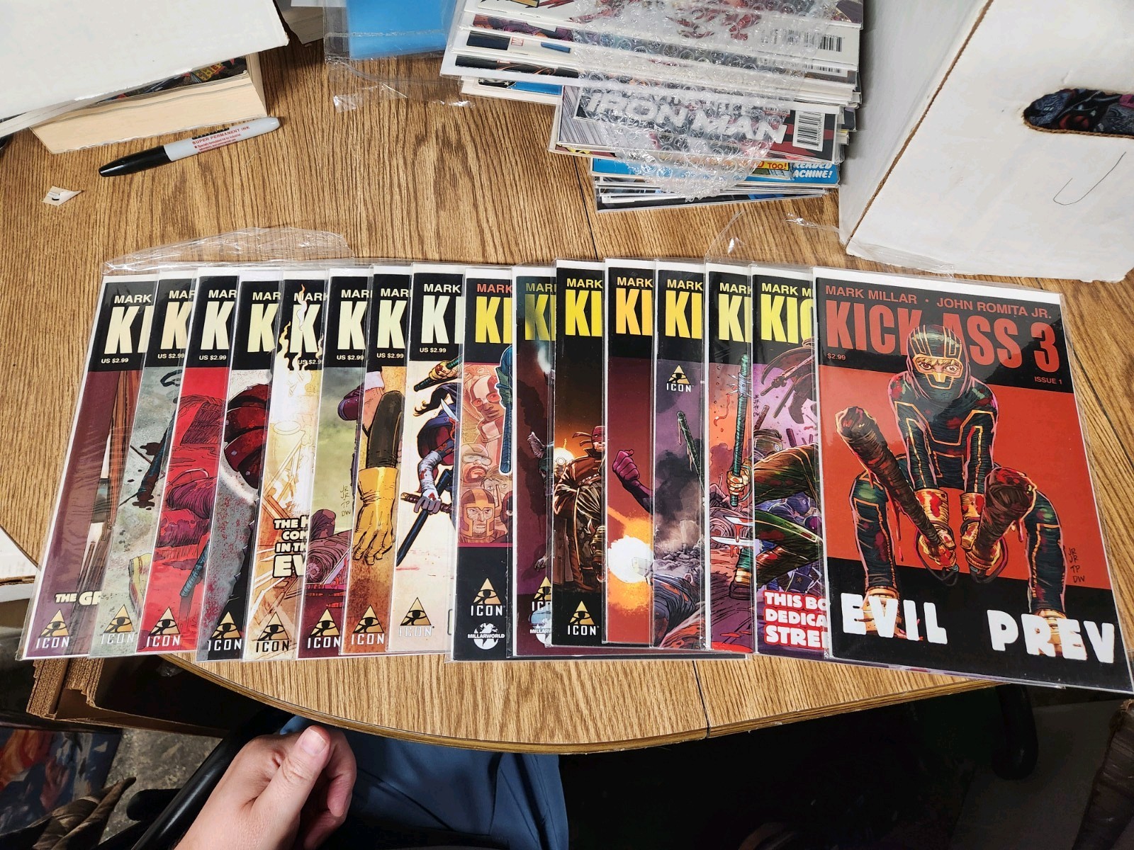 Kick Ass 1-8 Vol. 1 + 1-7 Vol. 2 + 1 Vol.3 Mark Millar John Romita Jr. Icon 9