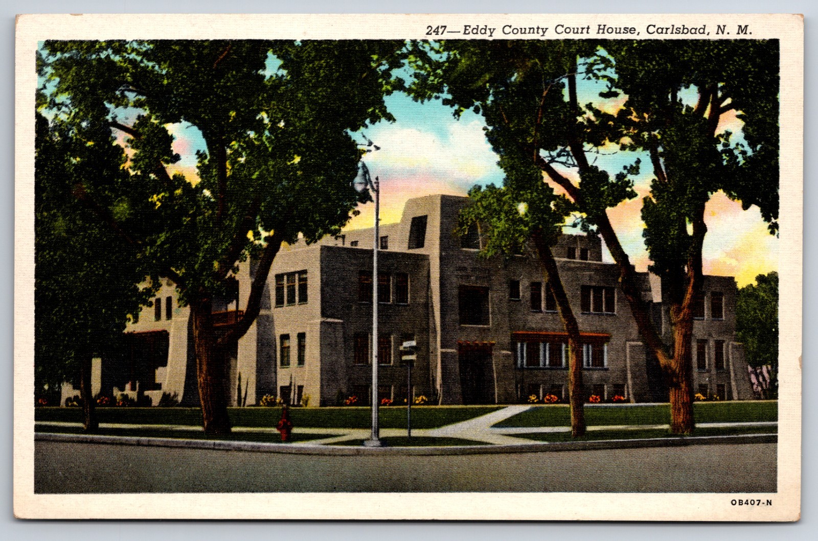 Eddy County Court House Carlsbad New Mexico NM 1940 Postcard