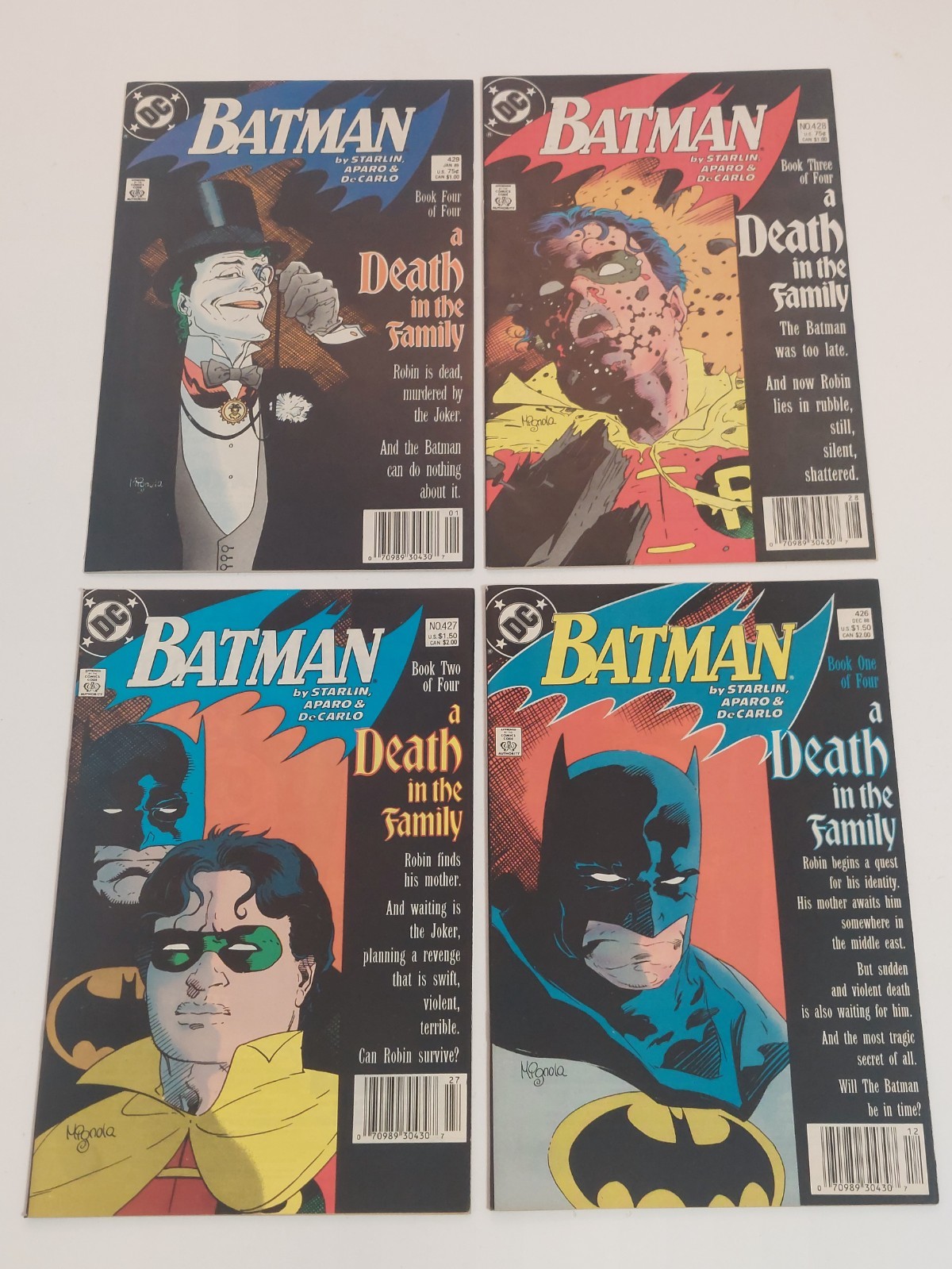 BATMAN #s 426 427 428 & 429 - A Death In The Family - Books 1-4