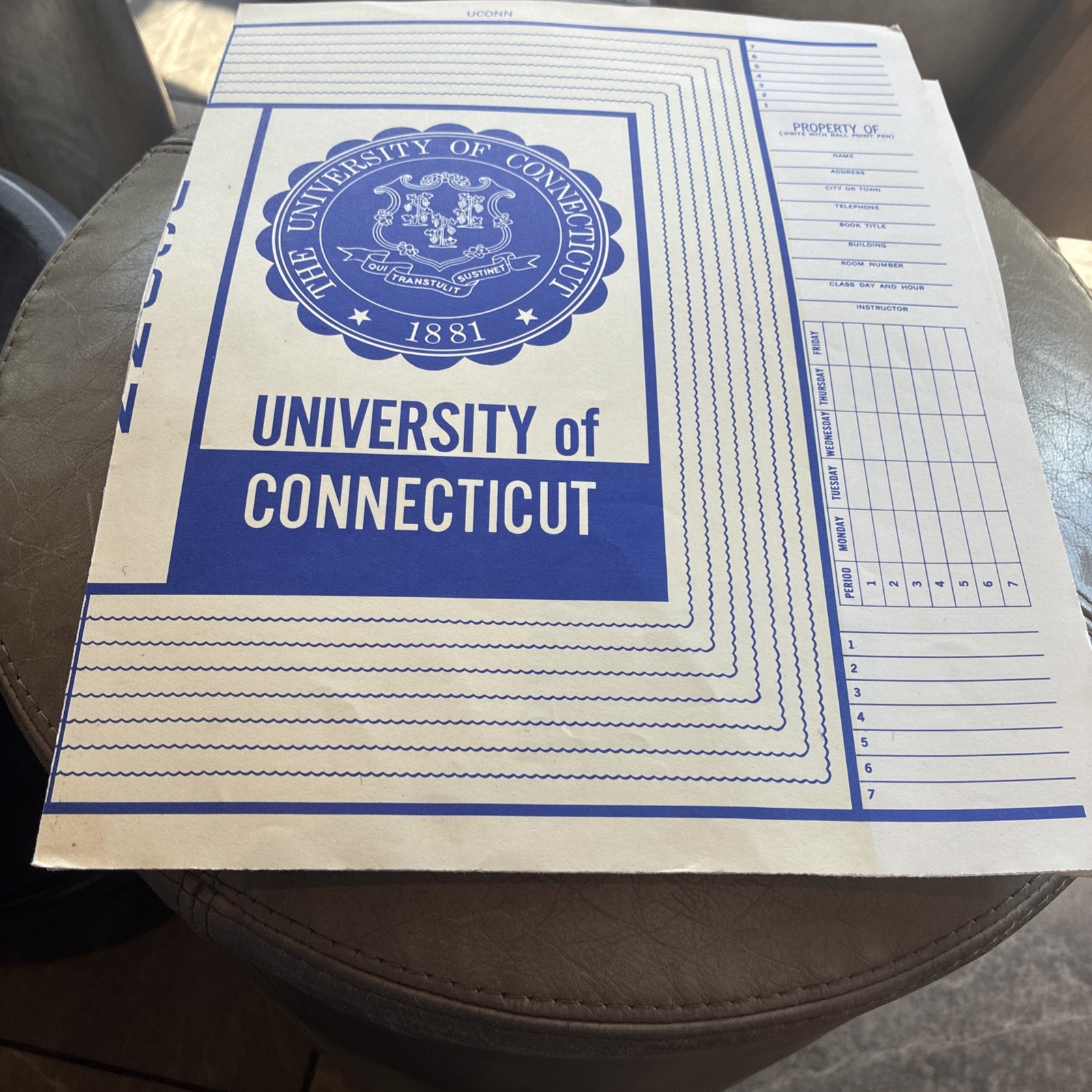 University Of Connecticut 1960 Large Text Book Cover New Old Stock