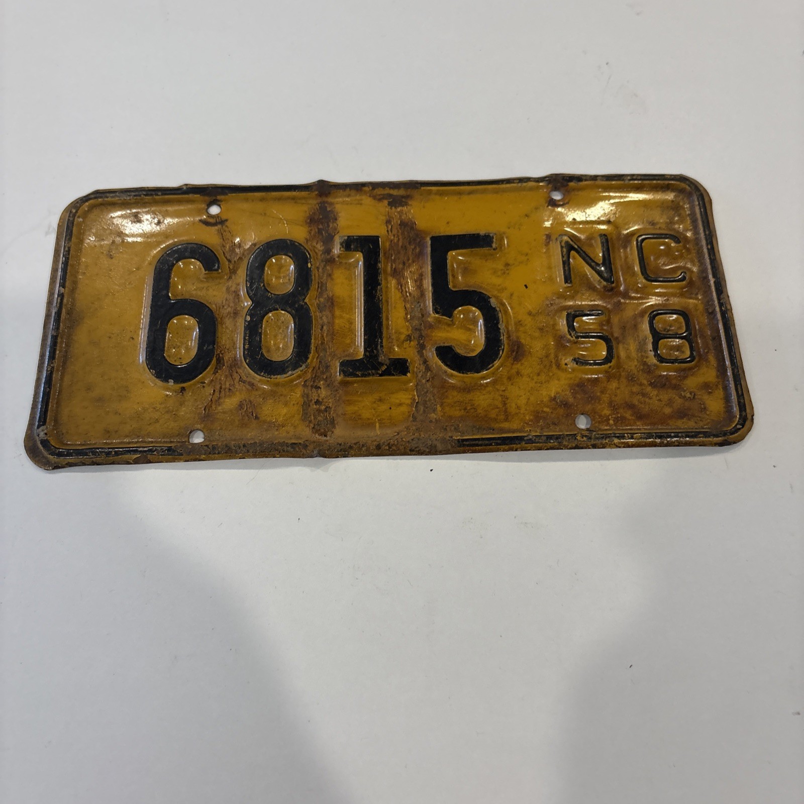 Vintage 1958 North Carolina Motorcycle License Plate