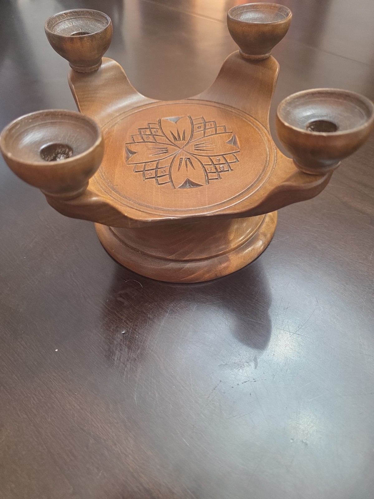 Vtg Cuendet Musical Candle Holder The Edelweiss Handmade Swiss Revolving