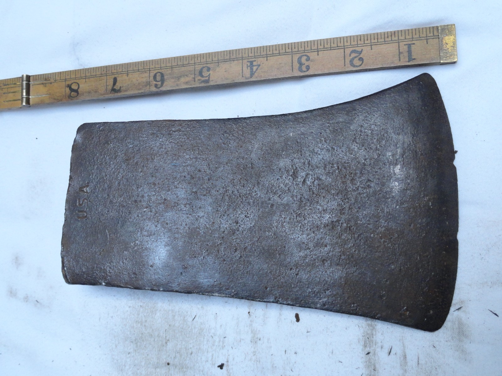 vintage U.S.A. stamped large single bit axe head antique usa axe head 3lb 14 oz.